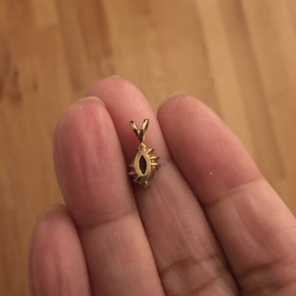 14K Gold Petite Mystic Fire Pendant Necklace - Picture 4 of 5